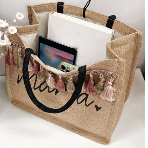 🎉Host Pick 8/10 🎉 "Mama" Tote Bag Great Gift Bag for New Moms Baby Shower Bday - Picture 5 of 5